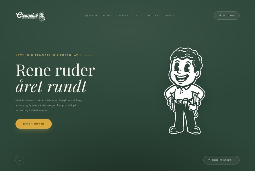 cleanclub.dk, hjemmeside bygget af Webpartneren